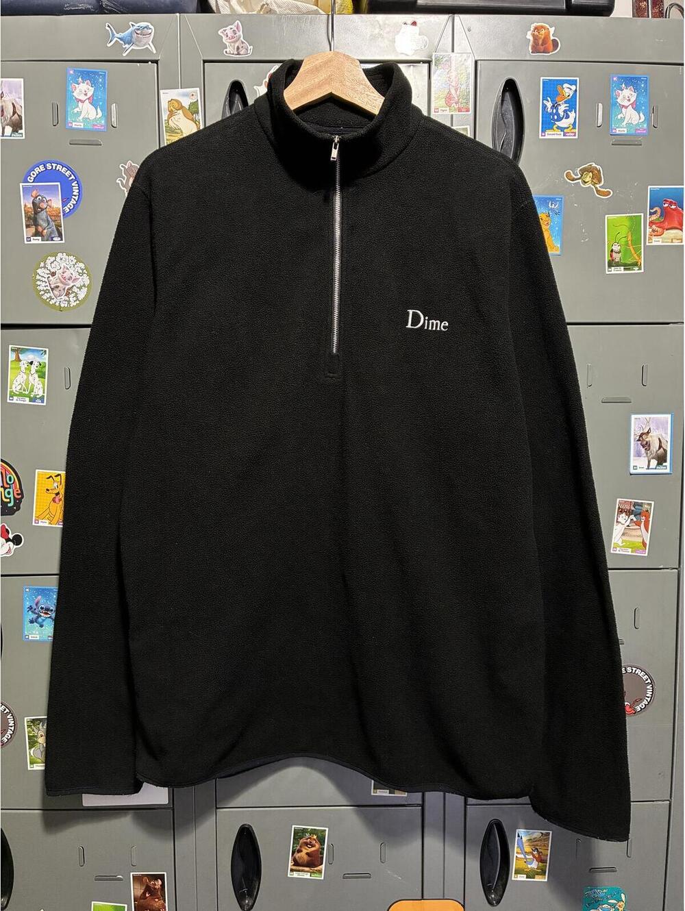 DIME montreal black fleece 3/4 zip size large 22x29